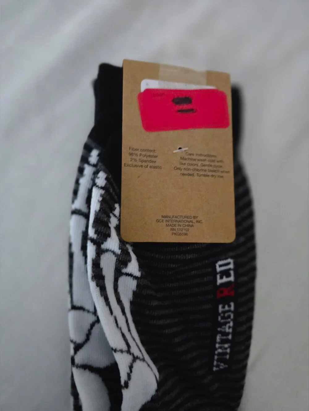 Vintage Red Skull Feet Crew Socks